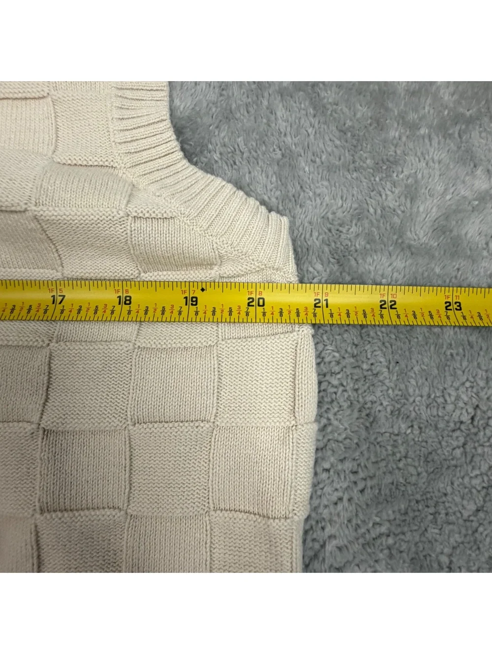 Joseph & Lyman Cream Basketweave Sweater Vest Small 100% Cotton Preppy
